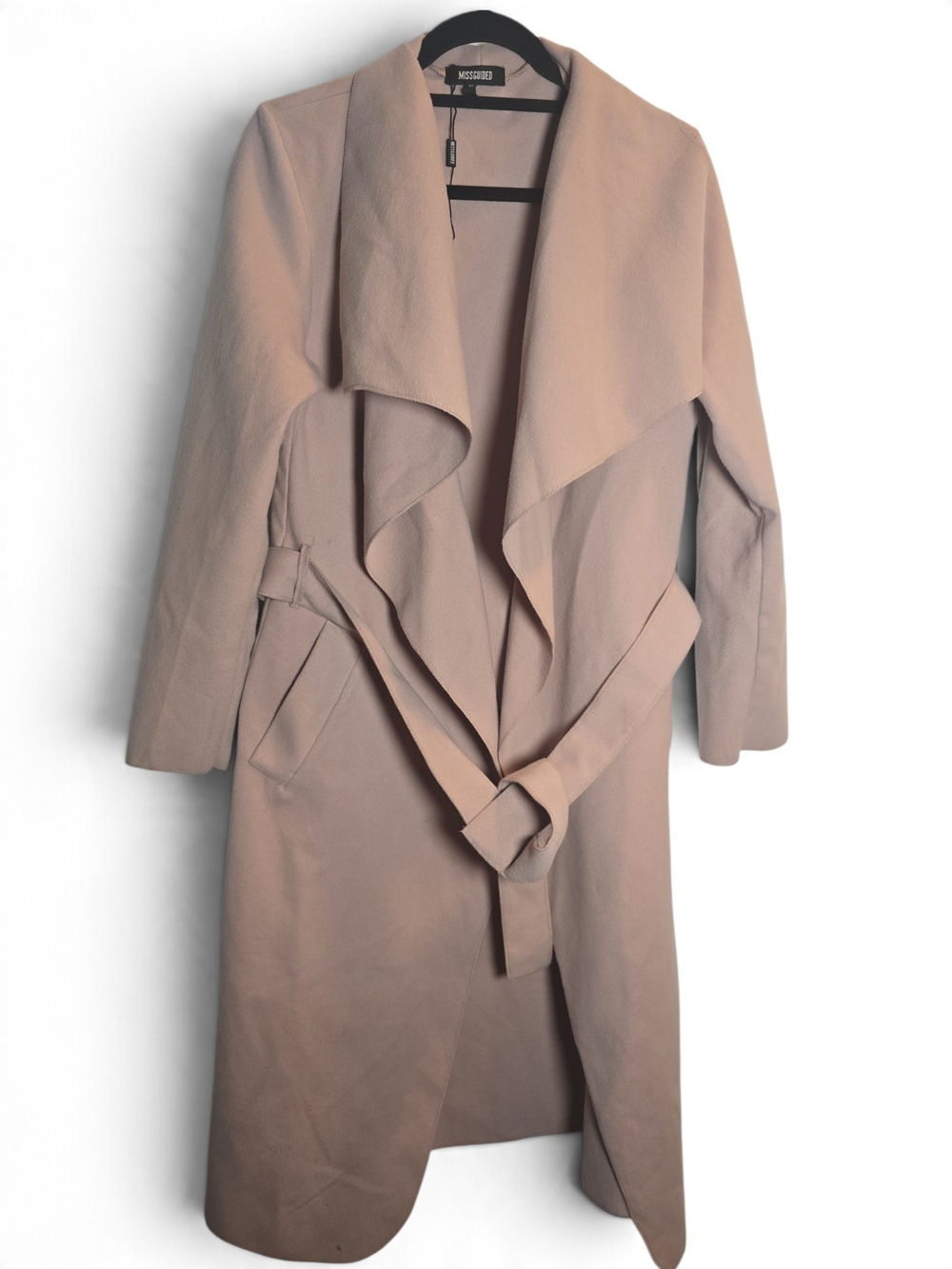 Missguided Women's Dusty Blush Draped Trench Coat